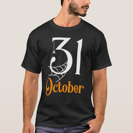 T-shirt 31 Octobre Éffrayant Halloween Spider Et Web (Devant)