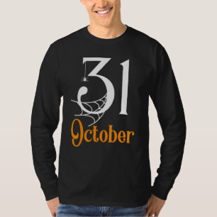 T-shirt 31 Octobre Éffrayant Halloween Spider Et Web