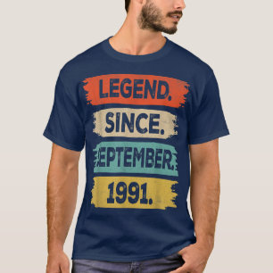 T-shirt 31 Years Old Gift Legend Since September 1991 31st