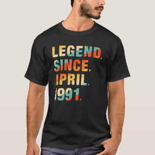 T-shirt 31e anniversaire 31 ans légende depuis avril 1991