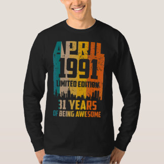 T-shirt 31e anniversaire 31 ans stupéfiant depuis avril 19