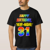 T-shirt 31e anniversaire — Bold, Fun, Rainbow 31, Nom pers (Devant)