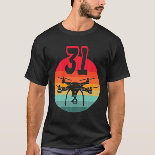 T-shirt 31E Anniversaire I Télécommande Rétro Drones Avec  (Devant)