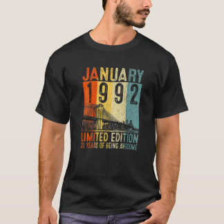 T-shirt 31e anniversaire Vintage janvier 1992 31 ans Homme