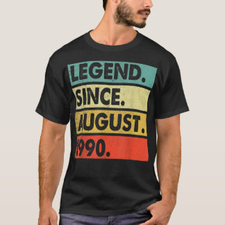 T-shirt 32 Ans Cadeaux Légende depuis août 1990e Birt