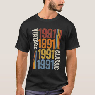 T-shirt 32 Ans Vintage 1991 32E Anniversaire Décoration