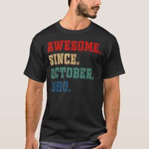 T-shirt 32 Years Old Awesome Since October 1990 32 nd Birt