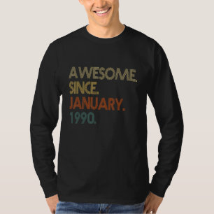 T-shirt 32e anniversaire stupéfiant depuis janvier 1990 Vi