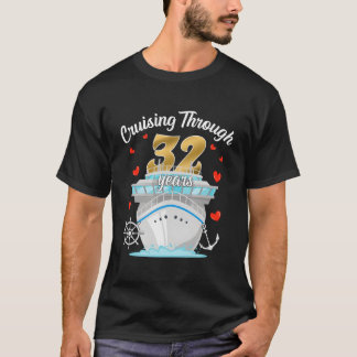 T-shirt 32E Croisière À Travers L'Anniversaire Mariage Cro
