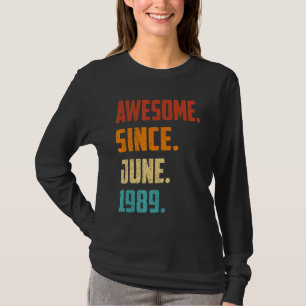T-shirt 33 Ans Awesome Depuis Juin 1989 33e Anniversaire