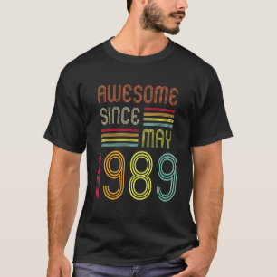 T-shirt 33 ans Awesome depuis mai 1989 50e anniversaire
