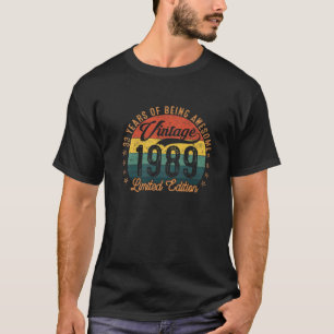 T-shirt 33 Ans D'Être Awesome Vintage 1989 Limited Edi