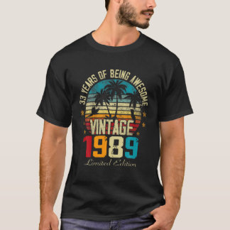 T-shirt 33 Ans D'Être Impressionnant Vintage 1989 33E Bir