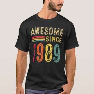 T-shirt 33 Décorations D'Anniversaire Hommes Femmes 1989 A