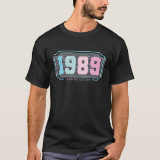 T-shirt 33e anniversaire Dames Mens 33 ans 1989 Don 12
