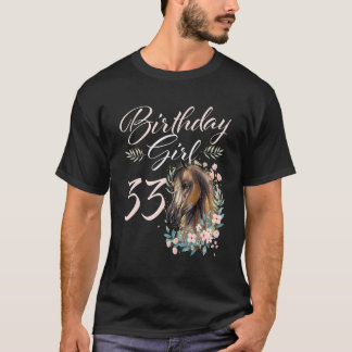 T-shirt 33e anniversaire fille cheval 33 ans Anniversaire