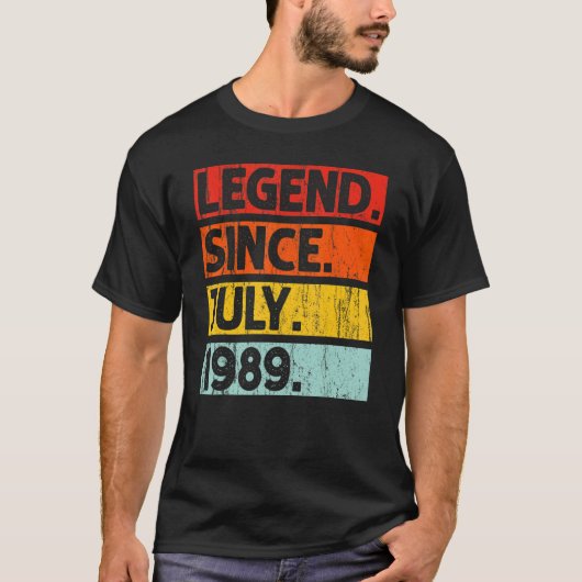 T-shirt 33e anniversaire Légende depuis juillet 1989 33 an (Devant)