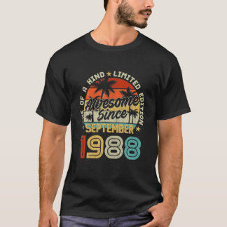 T-shirt 33E Anniversaire Vintage Septembre 1988 33 Ans Gar