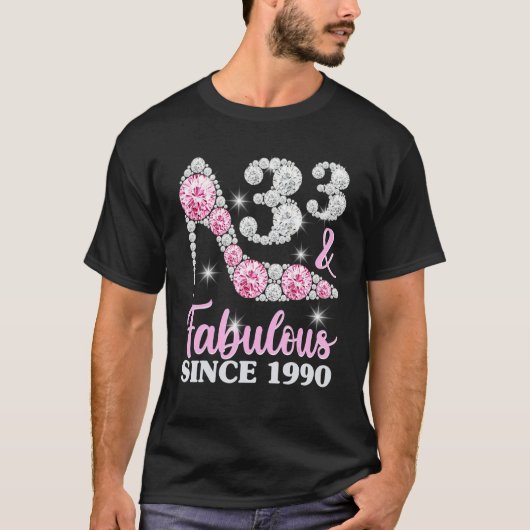 T-shirt 33E Chemises D'Anniversaire Pour Femmes, 33 Et Fab (Devant)