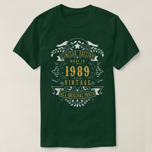 T-shirt 34 Ans 34e Anniversaire Fabriqué Né en 1989 Hommes (Design devant)