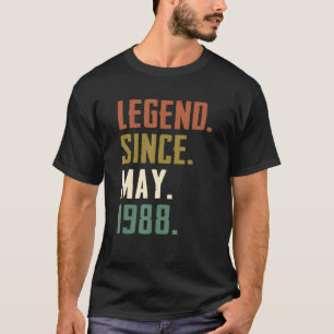 T-shirt 34 Ans Légende depuis mai 1988 34e anniversaire