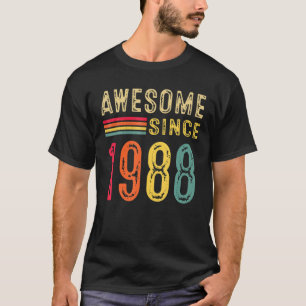 T-shirt 34 Décorations D'Anniversaire Hommes Femmes 1988 A