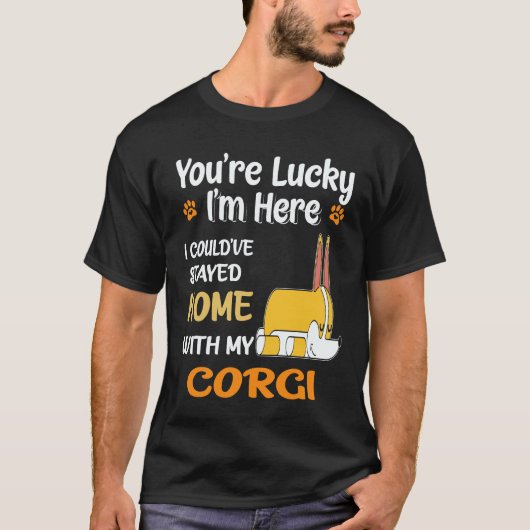 T-shirt 34 J'aurais pu rester à la maison avec Corgi (Devant)