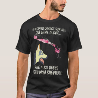 T-shirt 34 Une femme ne peut survivre au vin seul Elle a a