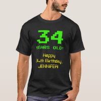 34e anniversaire : Amusant, 8 bits Look, Nerdy / G