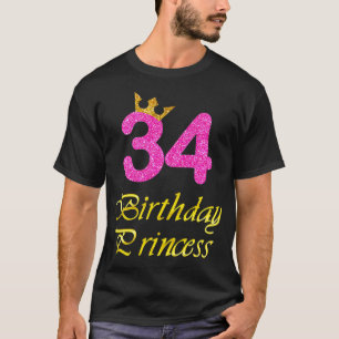 T-shirt 34e anniversaire Cadeau Princesse fille Tee pendan