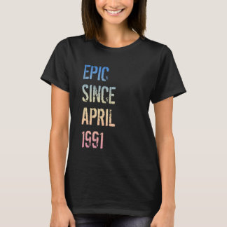 T-shirt 34e anniversaire Hommes Femmes Épopée depuis avril