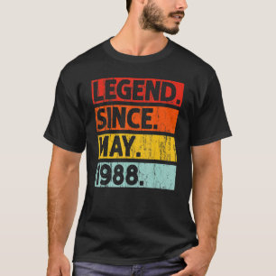 T-shirt 34e anniversaire Légende depuis mai 1988 34 ans