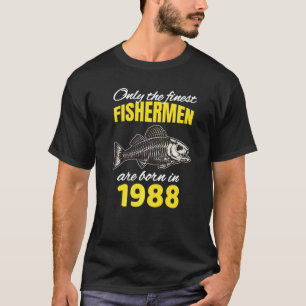 T-shirt 34e anniversaire  Les pêcheurs sont nés en 1988  P