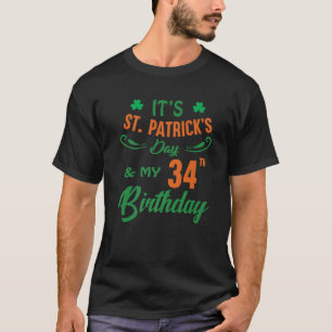 T-shirt 34E Anniversaire St Patrick's Day Party Hommes Fem