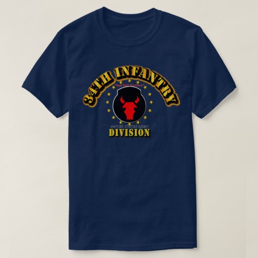 T-shirt 34e division d'infanterie Division Red Bull (Design devant)