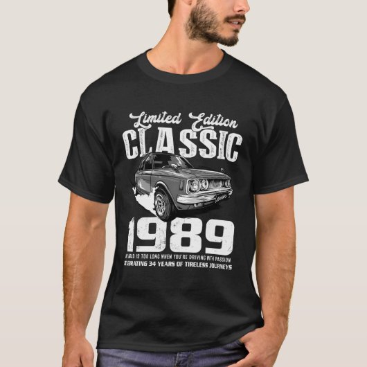 T-shirt 34E Voiture Depuis 1989 Pour 34 (Devant)