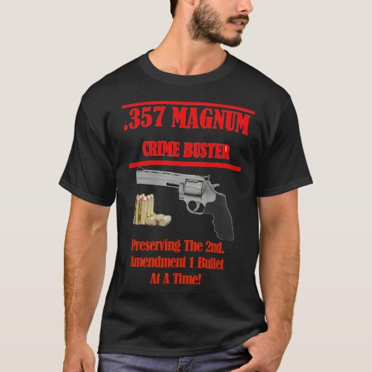 T-shirt 357 Magnum Gun Crime Buster Patriotic (Devant)