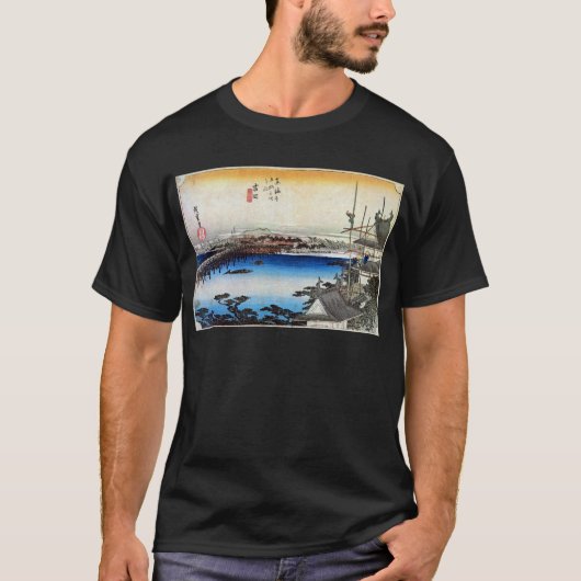 T-shirt 35. 吉田宿, 広重 Yoshida-juku, Hiroshige, Ukiyo-e (Devant)