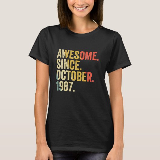 T-shirt 35 Ans 35 Ans Awesome depuis Octobre (Devant)