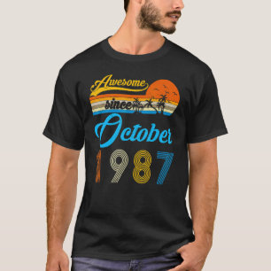 T-shirt 35 Ans Anniversaire Awesome Depuis Septembre 1987