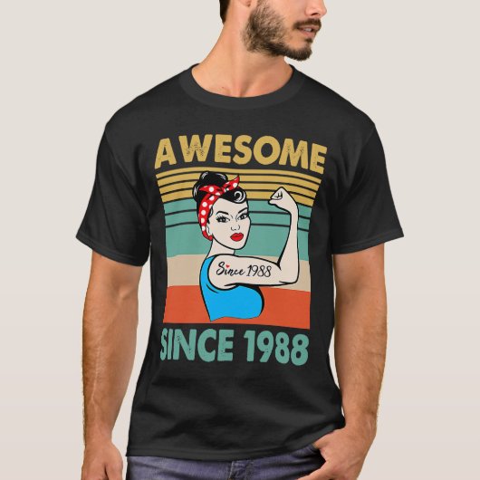 T-shirt 35 ans Awesome depuis 1988 35e anniversaire (Devant)