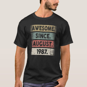 T-shirt 35 Ans Awesome Depuis Août 1987e Anniversaire