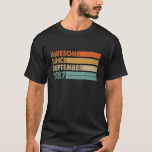 T-shirt 35 Ans Awesome Depuis Septembre 1987 35th Bi