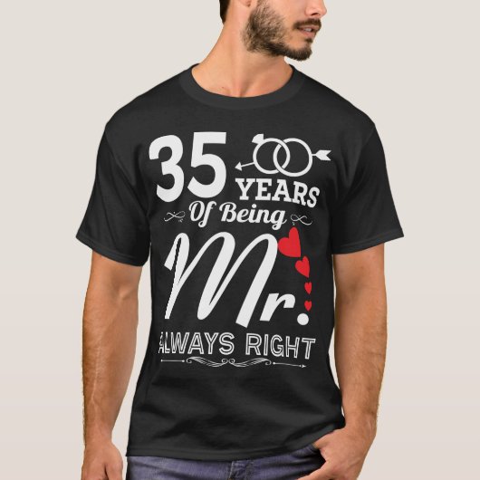 T-shirt 35 Ans De M. Husband 35E Anniversaire (Devant)