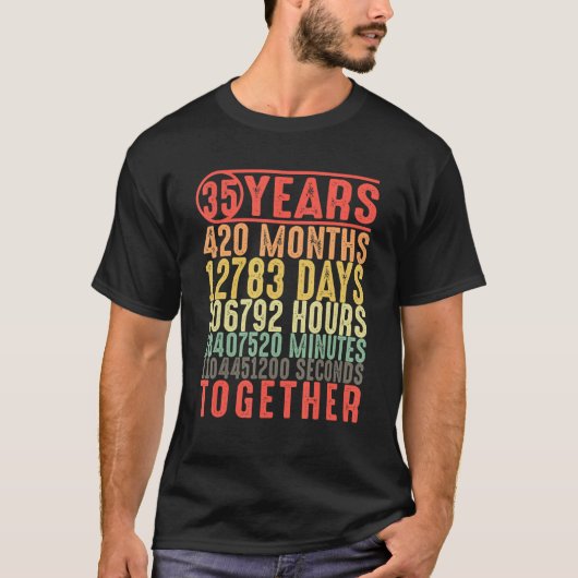 T-shirt 35 ans ensemble 35e anniversaire Couples mariés (Devant)