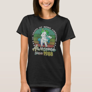 T-shirt 35 Ans Flossing Unicorn Cadeaux 35e Anniversaire