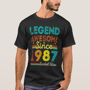 T-shirt 35 Ans Légende Vintage Awesome depuis 1987 35t