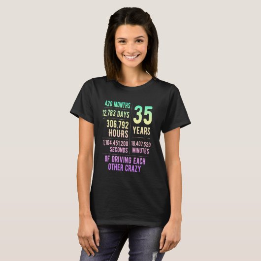 T-shirt 35 ans mariés Funny 35e anniversaire de Mariage (Devant entier)