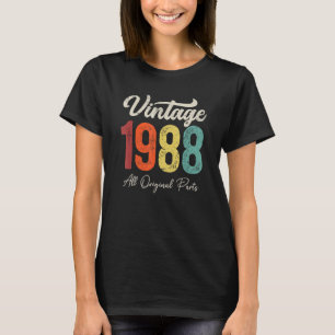 T-shirt 35 ans Vintage 1988 35e anniversaire Décoration