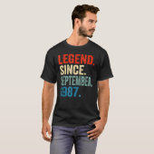 T-shirt 35 Years Old  Legend Since September 1987 35th Bir (Devant entier)